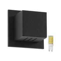 2x Arandela Box Cubo Pequena 6 Fachos PRETA + Led G9 5w 3000k St1317