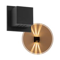 2x Arandela Box Cubo Pequena 6 Fachos PRETA Parede Muro St1317