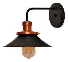 2X Arandela Estilo Retrô Industrial Vintage Preto/Cobre