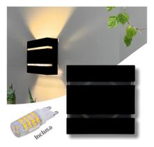 2X Arandela Slim Preto + Lâmpada Led Inclusa Externa Friso F 2X Arandela Slim Preto + Lâmpada Led Inclusa Externa Friso F