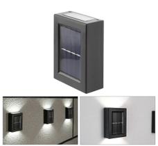 2x Arandela Solar Slim 2 Focos Luminaria Parede Externa Ip65