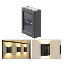 2x Arandela Solar Slim 2 Focos Luminaria Parede Externa Ip65