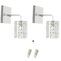 2x Arandelas Cristal Leg. Clearcast + Lâmpadas 6000k branca
