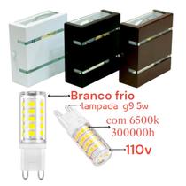 2x Arandelas Slim Externa 2 Frisos 2 Focos + 2 Led G9 5w MF103