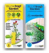 2X Armadilha Adesiva Amarela Azul Controle Insetos 10 Und 2X Armadilha Adesiva Amarela Azul Controle Insetos 10 Und