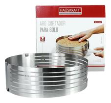 2X Aro Fatiador Cortador Para Bolo Ajustável Aço Inox Redond