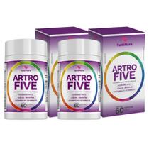 2x Artrofive Colágeno tipo 2, Cálcio, Magnésio, Vit D3 K2 60 Cápsulas 500mg Tuttiflora