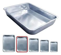 2X Assadeira Forma Retangular De Alumínio Grande Alta N 4