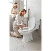 2x Assento Elevado Sanitário Almofadado 7,5cm Branco