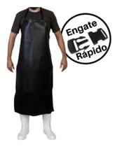 2X Avental Impermeável Pvc Preto Açougue Cozinha 120X060