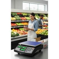 2x Balança Comercial Digital 31kg Preta Porta Serial Pesar 2x Balança Comercial Digital 31kg Preta Porta Serial Pesar
