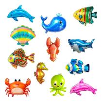 2X Balão Bexiga Metalizado Fundo Do Mar 12 Unidades 30/40 Fe