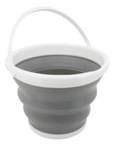 2X Balde Retrátil Premium Flysea Cor Cinza E Branco 10L