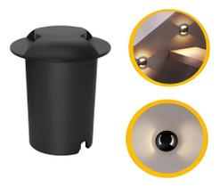 2X Balizador Escada Redondo Solo Led 3W Embutir 3000K 2 Fach