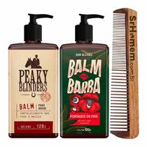2x Balm Barba Peaky Blinders Guaraná Pente Duplo Don Alcides