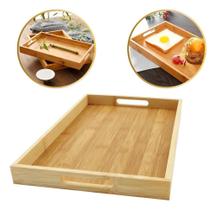 2X Bandeja Bambu Mdf Retangular Servir Café Da Manhã Decorat