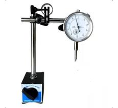 2X Base Magnética Com Suporte 60 Kgf + Relogio Comparador