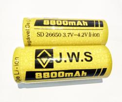 2X Bateria Led t6 t9 Lançamento 26650 3,7v 8800mah Lanterna Jyx Hy Jws