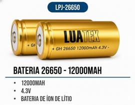 2x Bateria Recarregável 26650 12000mah 4.3v Dourada Qualidade Premium - Enviamos no mesmo dia