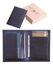 2X Bellvolpe Slim Masculina Feminina Carteira Couro Preta