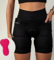 2X Bermuda Ciclista Feminina Forro Com 2 Bolsos Short Bike 2X Bermuda Ciclista Feminina Forro Com 2 Bolsos Short Bike