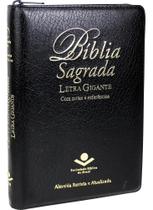 2X Bíblia Sagrada Letra Gigante Com Índice E Zíper - Couro S
