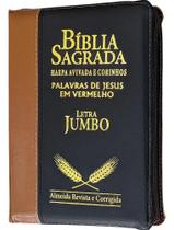 2X Bíblia Sagrada Letra Jumbo Com Harpa E Corinhos Arc Índic