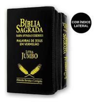 2X Bíblia Sagrada Letra Jumbo Com Harpa - Preta Zíper - Cpp 2X Bíblia Sagrada Letra Jumbo Com Harpa - Preta Zíper - Cpp