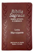 2X Bíblia Sagrada Masculina Letra Hipergigante Com Harpa