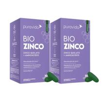 2x Bio Zinco Pura Vida Zinco Quelado Aminoácidos 30 Cápsulas 2x Bio Zinco Pura Vida Zinco Quelado Aminoácidos 30 Cápsulas