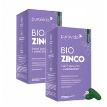 2x Bio Zinco PuraVida - Zinco Quelado + Aminoácidos 2x Bio Zinco PuraVida - Zinco Quelado + Aminoácidos