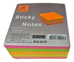 2X Bloco Adesivo Neon 76X76 C/400 Folhas Colorido