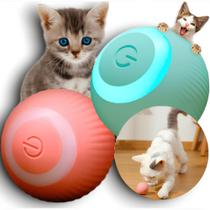 2x Bola Brinquedo Elétrico Automático Rotação USB Bolinha Interativa Gatinho Cão