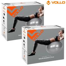 2x Bola Suíça para Pilates e Yoga Gym Ball com Bomba 75cm Vollo - Vollo Sports
