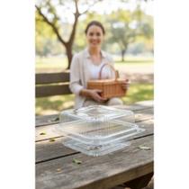 2x Bolo Pote 200ml Quadrado: 300un Transparente