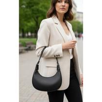 2x Bolsa Feminina Meia Lua Preta Luxo Ombro Mão Sofisticada