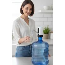 2x Bomba Galão D'água 5V: Prática, Recarregável (20L) Branco