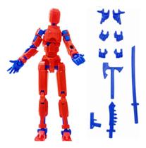 2X Boneco Multi Articulado 3D Robot Figure Posições Brinqued