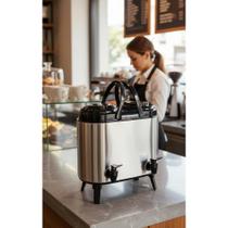 2x Botijão Térmico Inox 12L Café Leite Cinza Conservação
