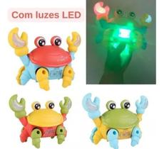2X Brinquedo Caranguejo Com Led Música Bebê Rastejante Fujão