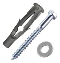 2X Bucha 10Mm Tijolo Bloco Parede Oca + Parafuso + Arruela 5