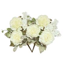 2x Buquê de Peônia Flor Artificial (31cm) Creme SMO 2x Buquê de Peônia Flor Artificial (31cm) Creme SMO