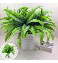 2X Buque Samambaia Artificial 58 Cm Grande Planta Folhagem P