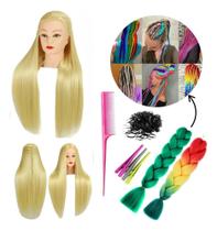 2X Cabeça De Boneca Manequim De Treino Cabelo Orgânico Longo 2X Cabeça De Boneca Manequim De Treino Cabelo Orgânico Longo
