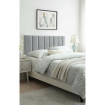 2x Cabeceira Casal Cinza Suede Modular: Conforto e Estilo 2x Cabeceira Casal Cinza Suede Modular: Conforto e Estilo