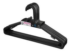 2X Cabide Plástico Adulto Preto 38Cm Easy Sanremo 10 Unidade 2X Cabide Plástico Adulto Preto 38Cm Easy Sanremo 10 Unidade