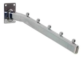 2X Cabide Suporte Arara Cromado Rt Curvo De 30Cm Para Parede