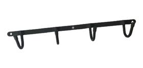 2X Cabide Suporte Parede Pendurar Roupas 4 Gancho Preto