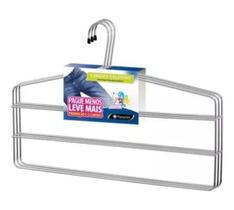 2X Cabideiro Calceiro Jean Reforçado Roupa Triplo Aço 3 Uni