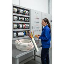 2x Cabo 4 Vias Flexível 20m Branco 26AWG LED Automação